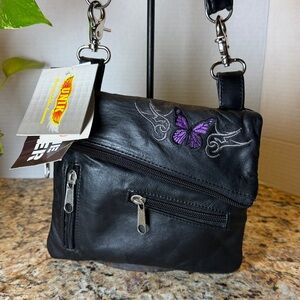 NWT Unik Leather Belt Loop Clip Buttery Purse with Clip On Handle